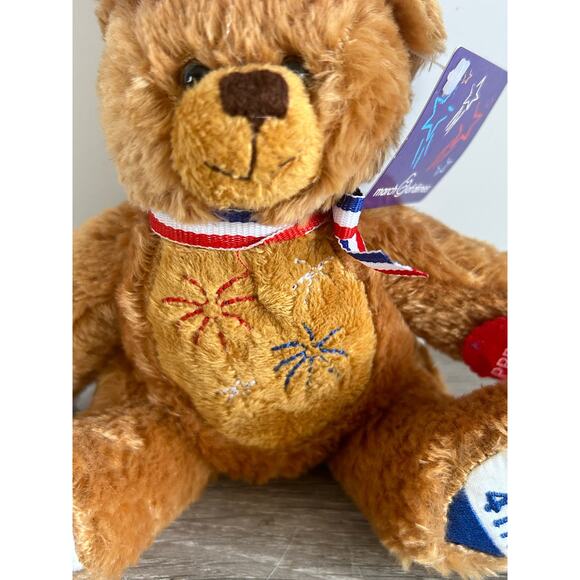 March of Dimes July 4th LightUp Firework Patriotic Teddy Bear Stuffed Animal NWT - Picture 4 of 7